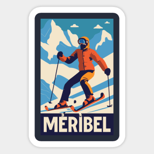 A Vintage Travel Art of Meribel - France Sticker